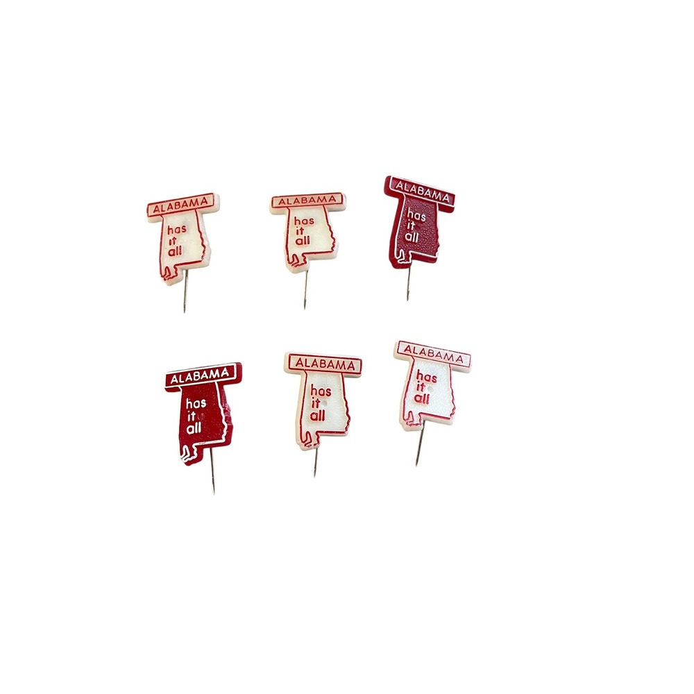 Unbranded Alabama Has It All Pin Set Unisex OS Red White Vintage State‎ Souvenir